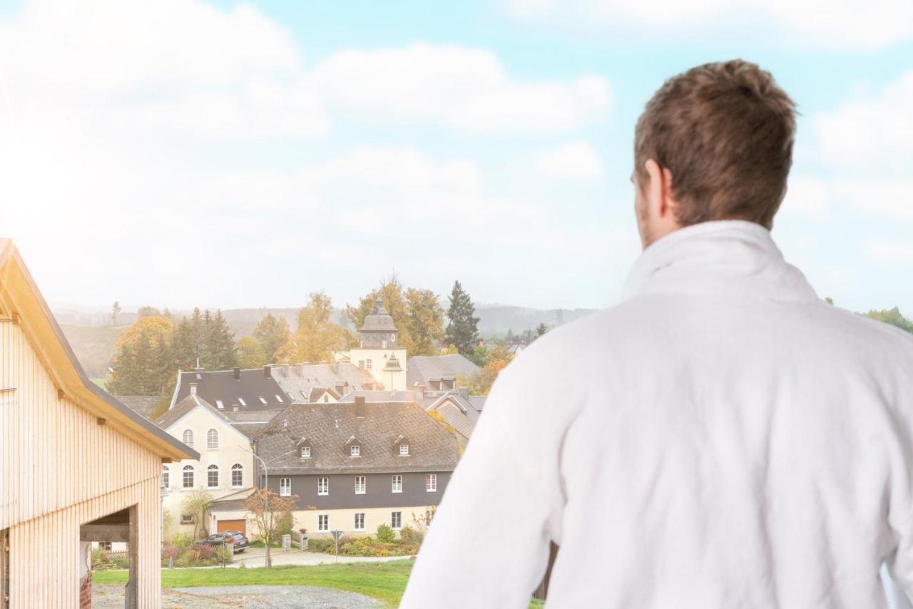 Chalet-Ferienwohnung Schlossblick, 51 Qm, Wellness/Fitness/Sauna - Bergroedelhof Feilitzsch Exteriör bild