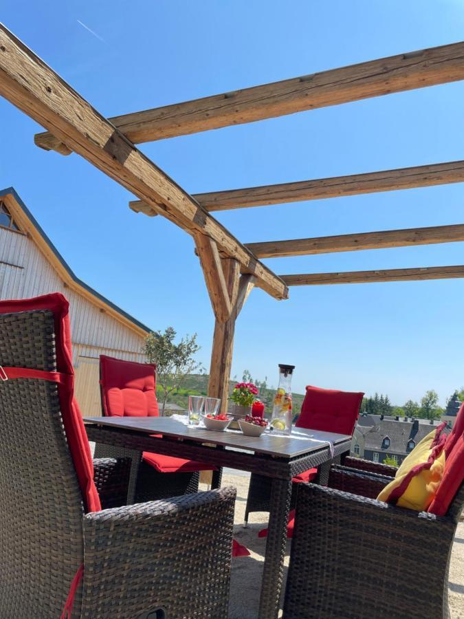 Chalet-Ferienwohnung Schlossblick, 51 Qm, Wellness/Fitness/Sauna - Bergroedelhof Feilitzsch Exteriör bild